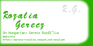 rozalia gerecz business card